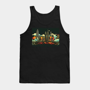 Retro London England A Vintage Skyline Cityscape Tank Top